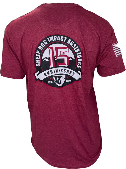 15th Anniversary T-Shirt - Cardinal